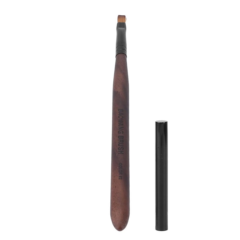 Professional Nail Art Brush Set 5 Piece Kit Size 02 Walnut Wood Handle Salon Quality DIY Tools - Image 3